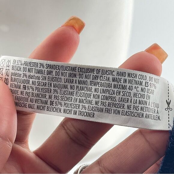 Forever 21 Women’s Navy Blue Striped Off The Shoulder Flowy Crop Top Small - Picture 11 of 12